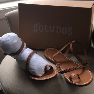 NWT Soludos Madrid Sandal. Nude\brown Size 9